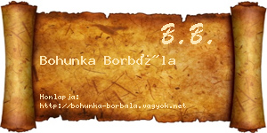 Bohunka Borbála névjegykártya