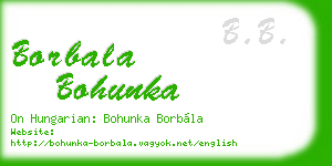borbala bohunka business card